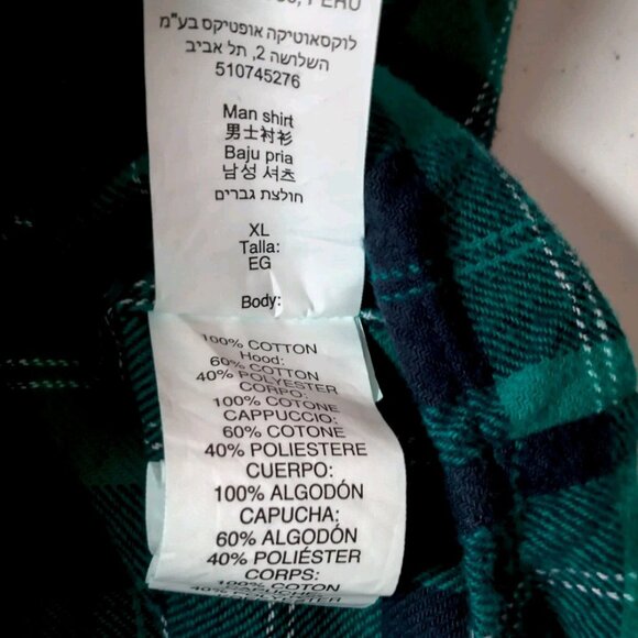 Vintage 1990s Oakley Shirt XL Teal Black Flannel Hooded Skater Long Skate Retro - Picture 9 of 16